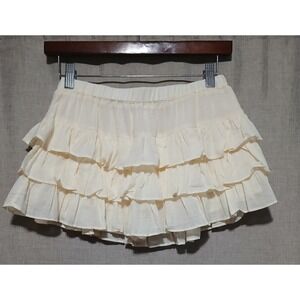 Beverly and Beck PacSun Off White Tiered Ruffle Skort Mini Skirt XS New